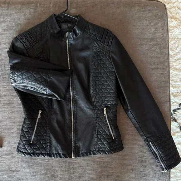 Lulus Black Vegan Leather Moto Jacket - Picture 4 of 14